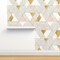 Mod, Triangle, Geometric, Gold, Blush, Pink, Neutral, Modern Custom Removable Wallpaper by Spoonflower Peel & Stick Wallpaper 2FT Wide